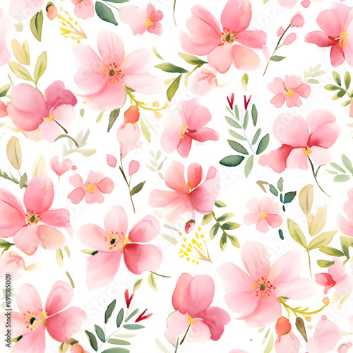 watercolor style floral pattern wallpaper