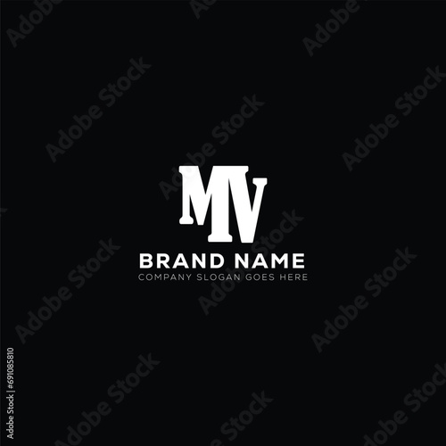 MV creative initials letter logo design concept. MV icon design. M V