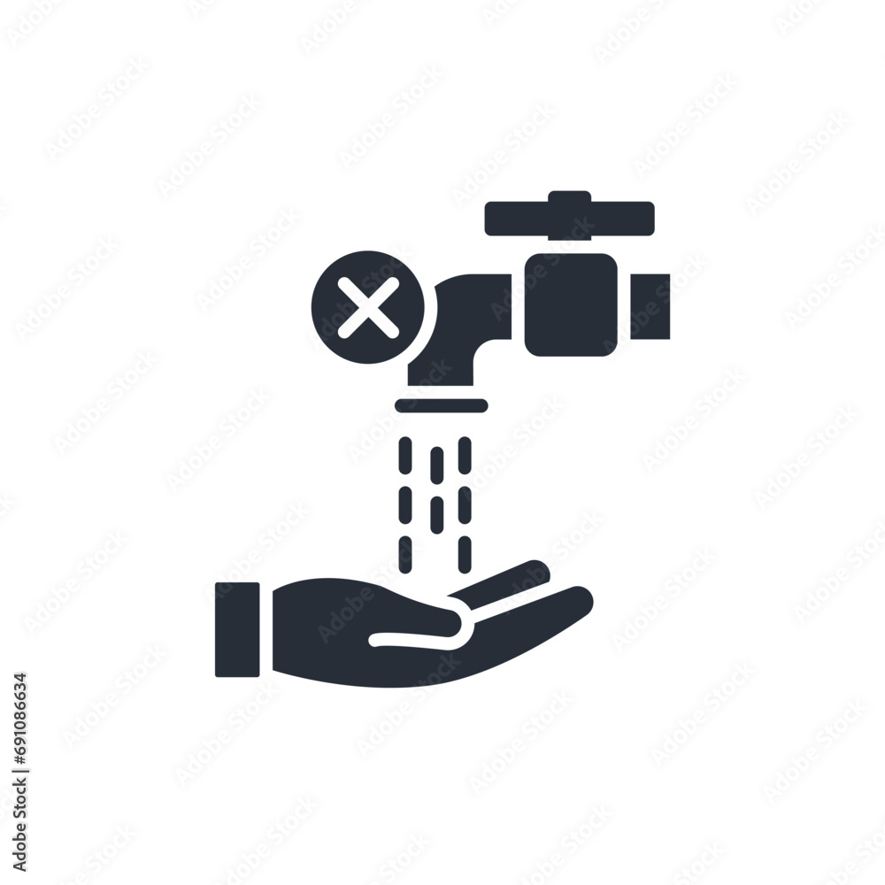 No water icon. vector.Editable stroke.linear style sign for use web design,logo.Symbol illustration.