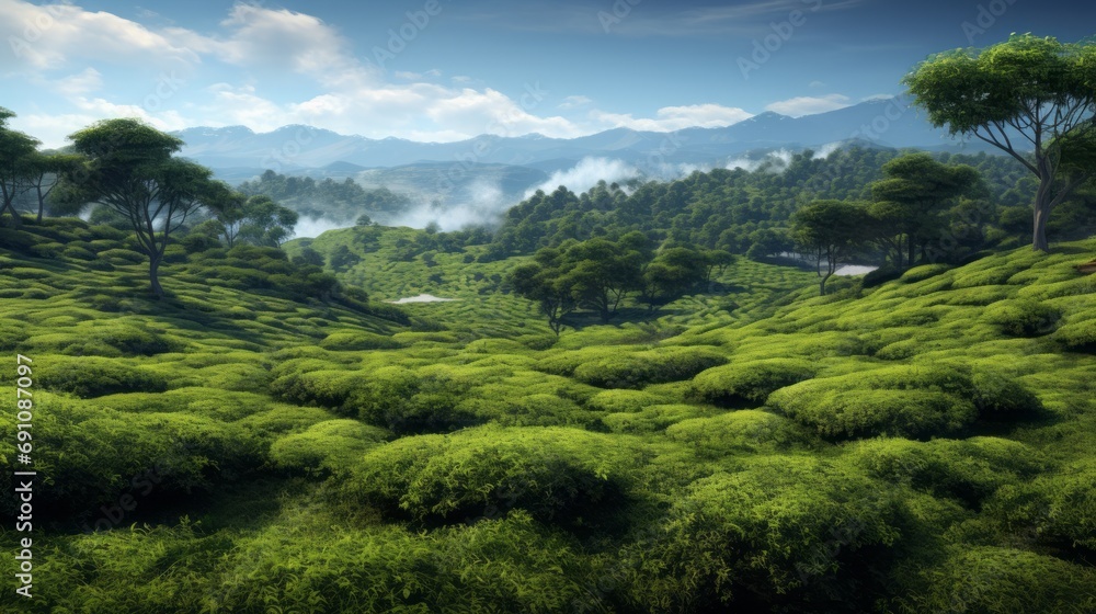 Landscape with green fields on a clear sunny day. Landscape with green fields on a clear sunny day.
