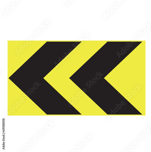 dangerous bend direction sign, traffic sign, vector icon