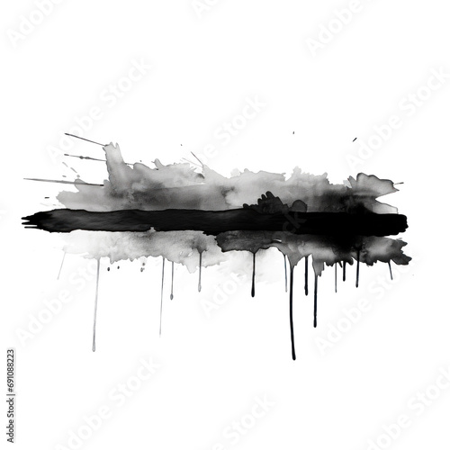 watercolor black brush texture paint stroke isolated