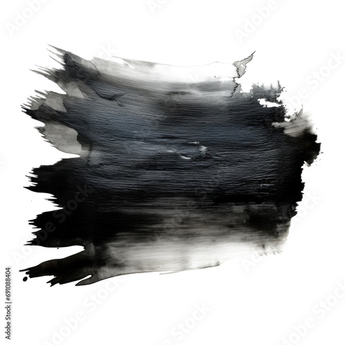 watercolor black brush texture paint stroke isolated