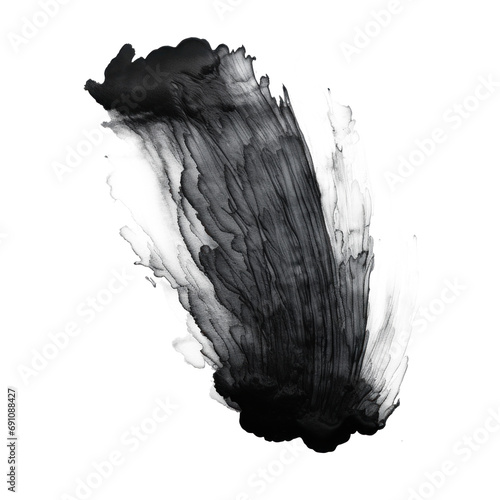 watercolor black brush texture paint stroke isolated
