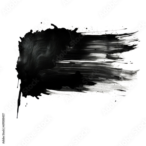 watercolor black brush texture paint stroke isolated
