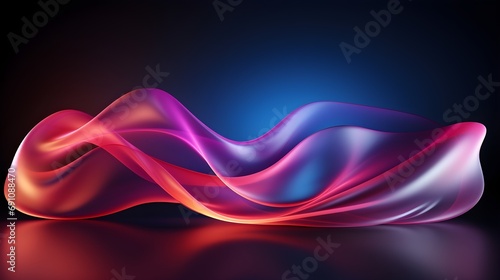 A digital art Abstract blue and purple liquid wavy shape Glowing retro waves,