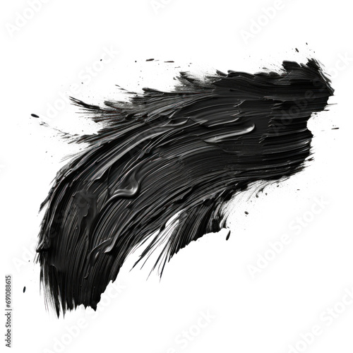 watercolor black brush texture paint stroke isolated