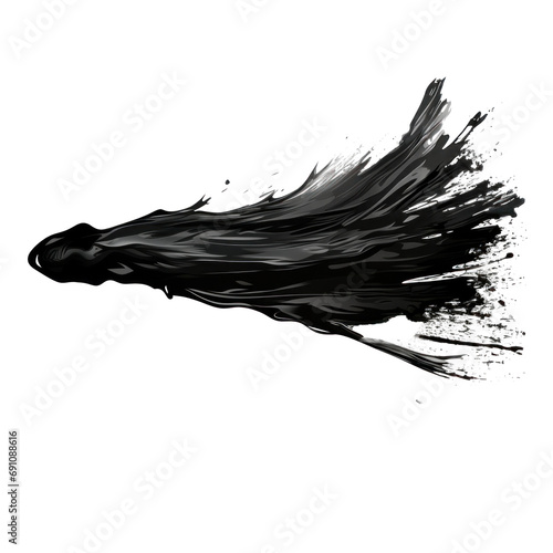 watercolor black brush texture paint stroke isolated