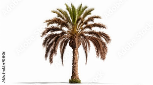 Palm tree on white background.