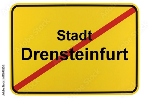 Illustration eines Ortsschildes derStadt Drensteinfurt im Münsterland 