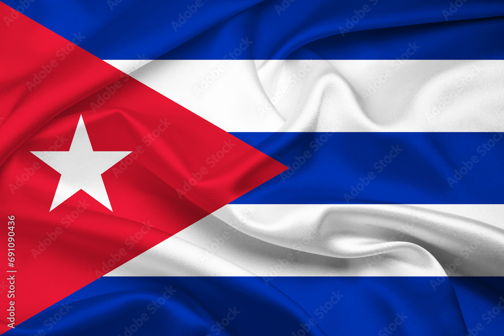 Flag Of Cuba, Cuba  flag vector  illustration, National flag of Cuba, Cuba flag. Fabric flag of Cuba.
