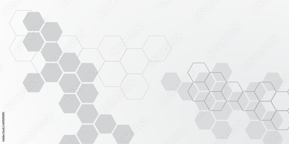 Hexagonal abstract background with light. Hexagonal vector abstract technology background. - obrazy, fototapety, plakaty 