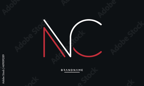 NC or CN Alphabet letters logo monogram