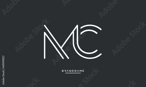 Alphabet letters MC or CM logo monogram