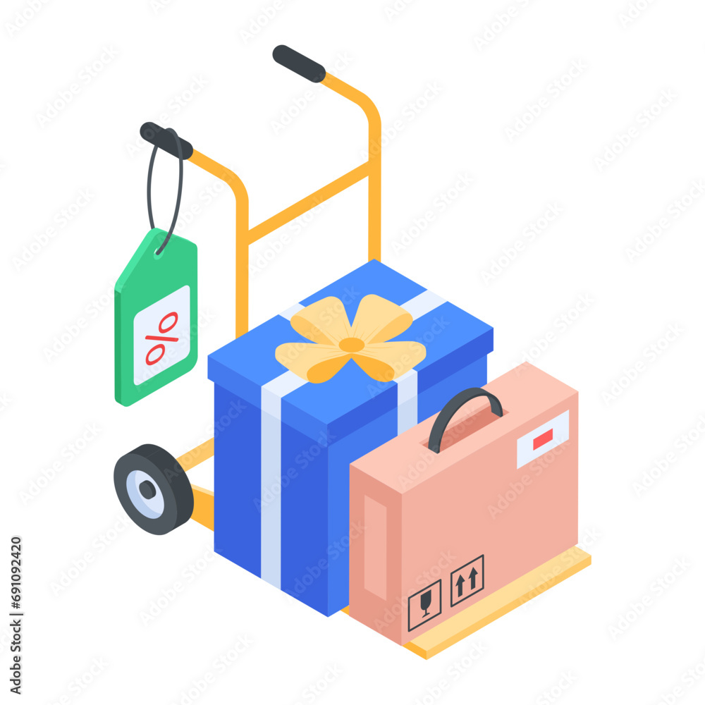 An editable isometric icon of loyalty program An editable isometric icon of loyalty program