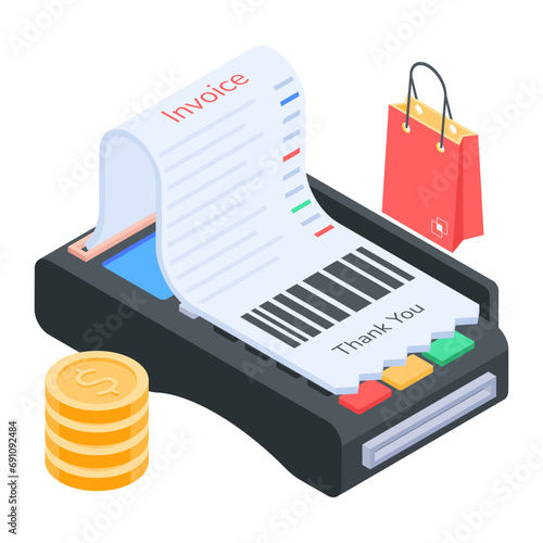 Get this pos payment isometric icon 