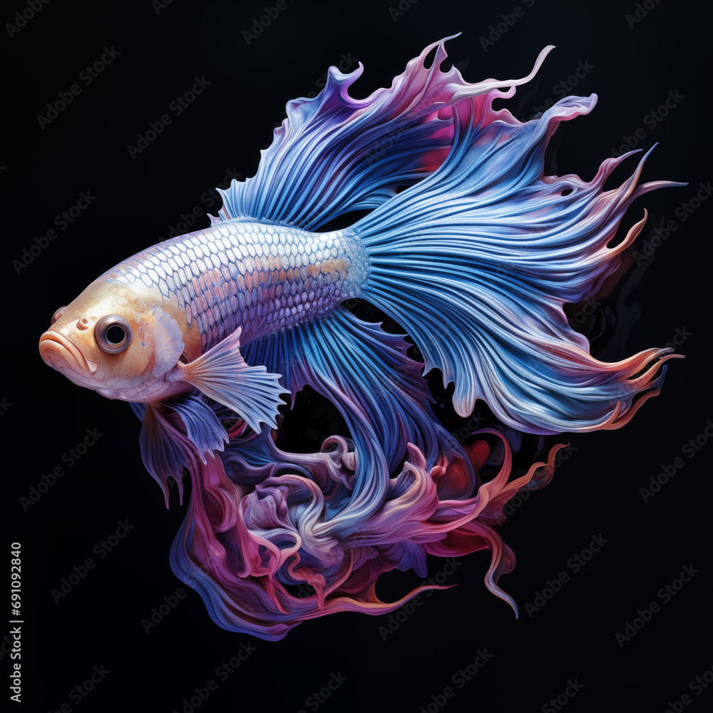 Fototapeta premium Beautiful betta fish on a blank background