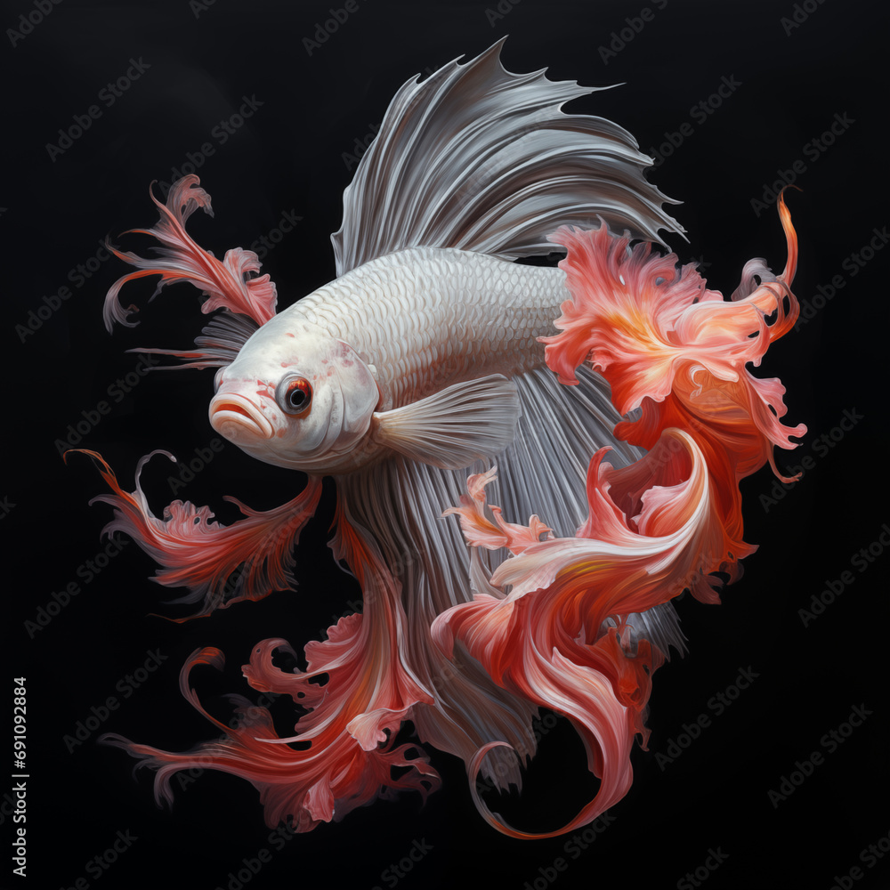 Fototapeta premium Beautiful betta fish on a blank background