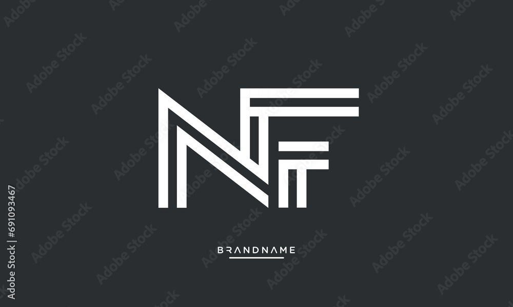 NF or FN Alphabet letters logo monogram NF or FN Alphabet letters logo monogram