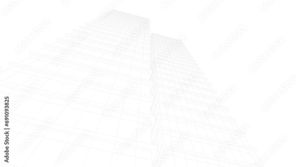 Architectural drawing vector 3d illustration Architectural drawing vector 3d illustration
