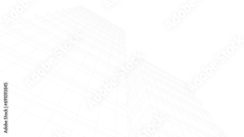 Architectural drawing vector 3d illustration 