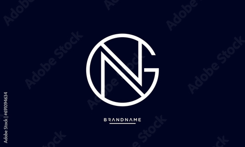 Alphabet letters NG or GN logo monogram photo