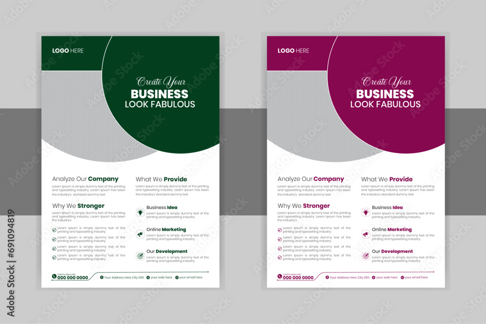 A4 flyer template, modern template, perfect for creative professional business