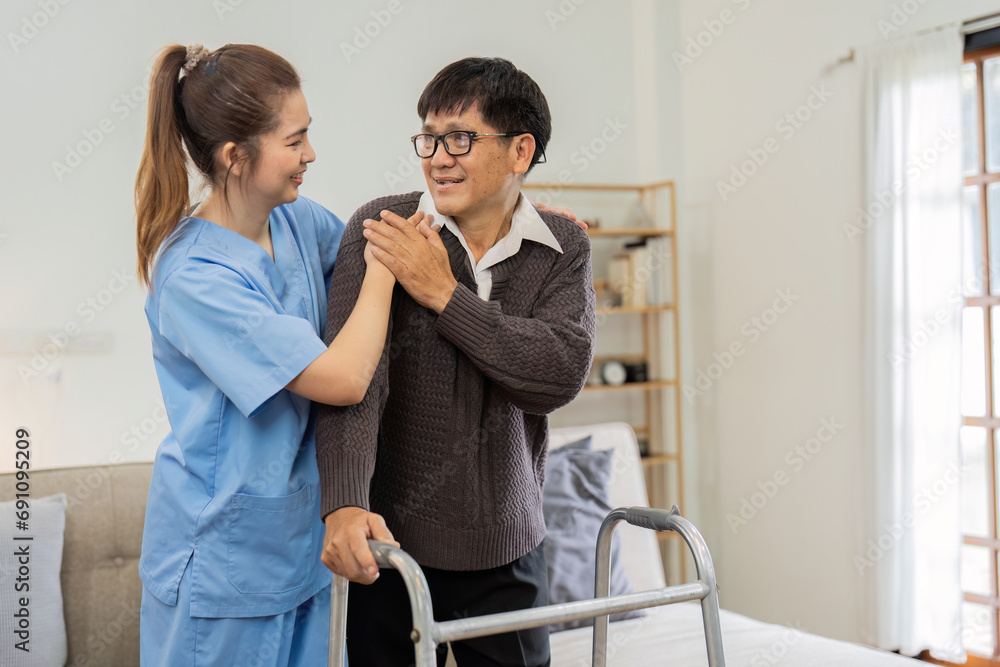 elderly touch hand on back of hand caregiver or nurses to express thankful elderly touch hand on back of hand caregiver or nurses to express thankful
