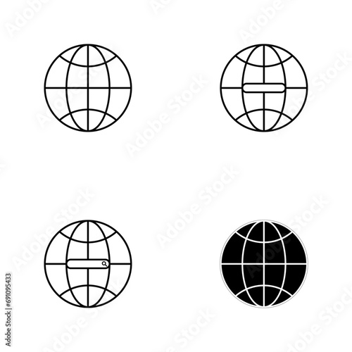 Set of web globe icons