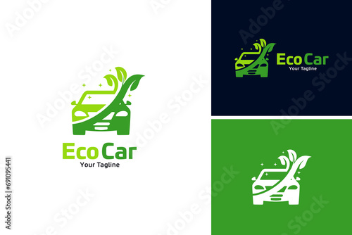 Ecology car energy logo design vector, auto car logo design template