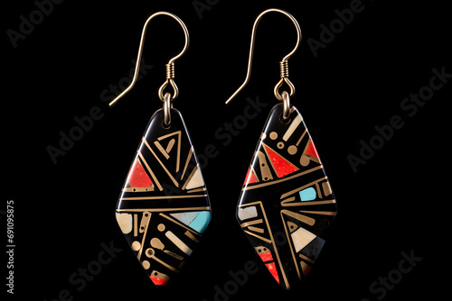 Mata Ortiz Pottery Shard Earrings - Mexico - Earrings crafted from shards of Mata Ortiz pottery, showcasing the artistry of Mexican indigenous communities photo