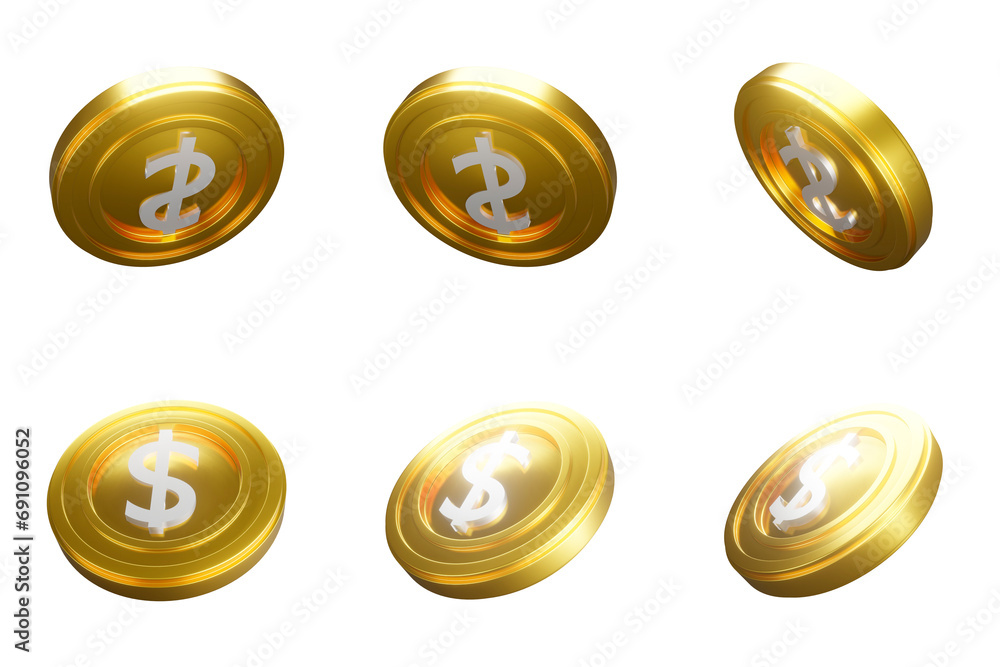 Gold Coins set PNG. Transparent background Gold Coins set PNG. Transparent background
