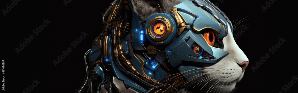 Fototapeta premium Anthropomorphic cyber cat