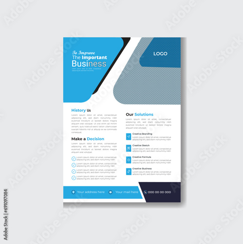 Professional modern style business flyer   design template. marketing, business proposal, promotion, advertise, publication, cover page.