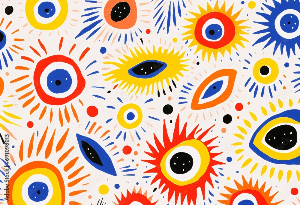 a colorful abstract motif of eyes either on the left or right minimalist surrealism a colorful abstract motif of eyes either on the left or right minimalist surrealism