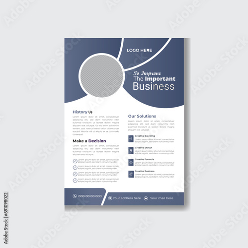 Professional modern style business flyer   design template.