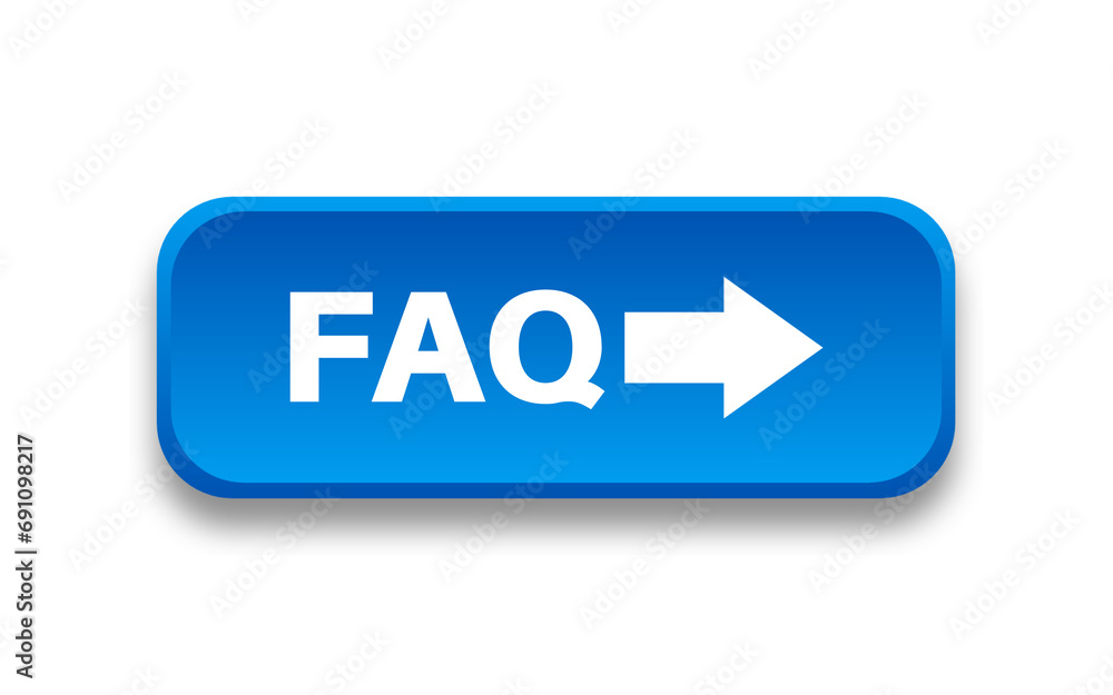 Blue FAQ, Frequently Asked Question button isolated on transparent background. Blue FAQ, Frequently Asked Question button isolated on transparent background.