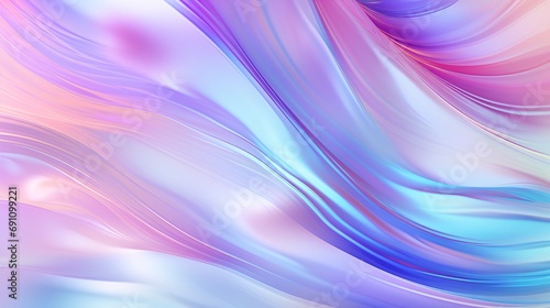 Shimmering holographic gradient background with a psychedelic  trippy water effect in glossy glassy lilac hues  ideal for business branding.