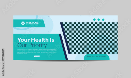 Medical health care Facebook thumbnail design or web banner for medical services