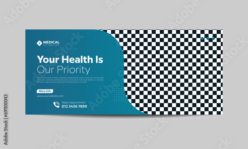 Medical health care Facebook thumbnail design or web banner for medical services