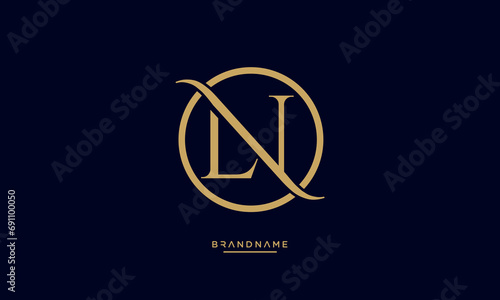 Alphabet letters NL or LN logo monogram