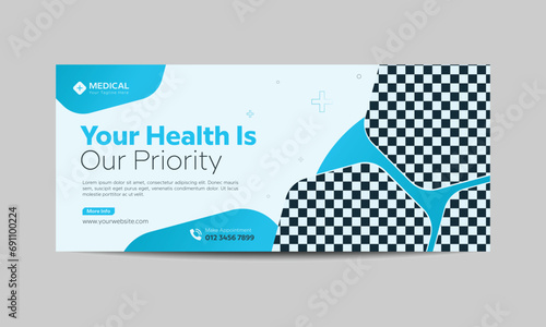 Medical health care Facebook thumbnail design or web banner for medical services