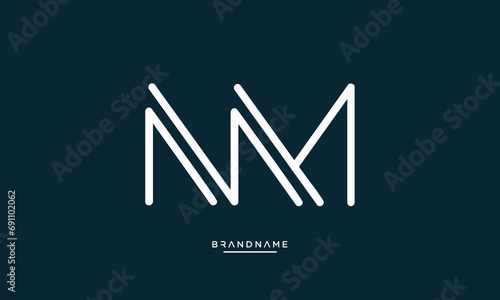 Alphabet letters NM or MN logo monogram photo