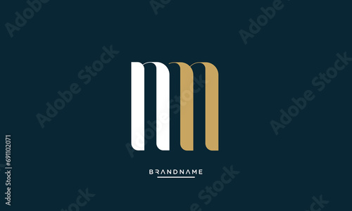Alphabet letters NM or MN logo monogram