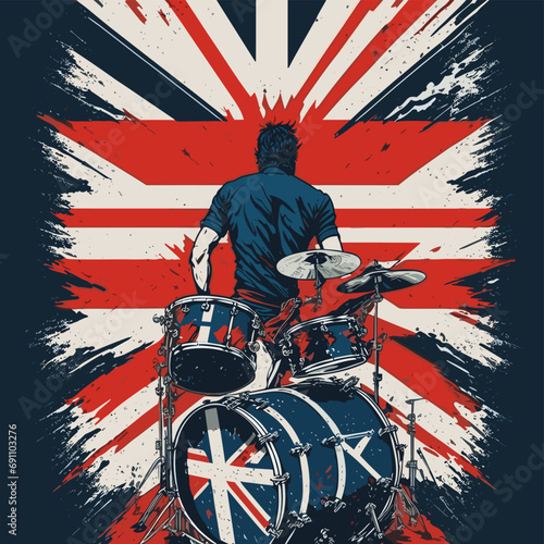 illustrations vector flag drums music colorful