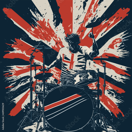 illustrations vector flag drums music colorful