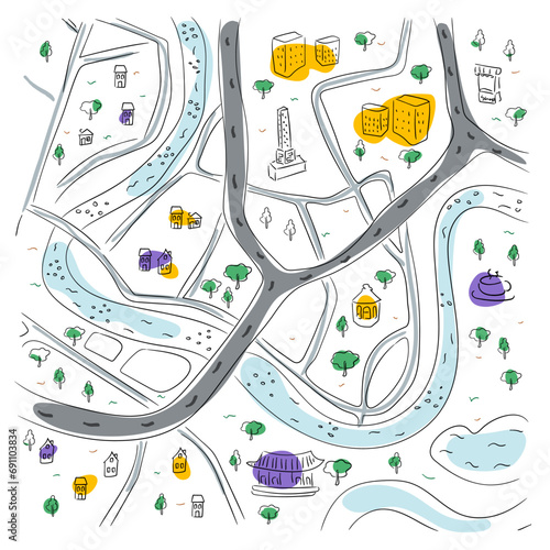 city map for any kind of digital info graphics and print publication.
