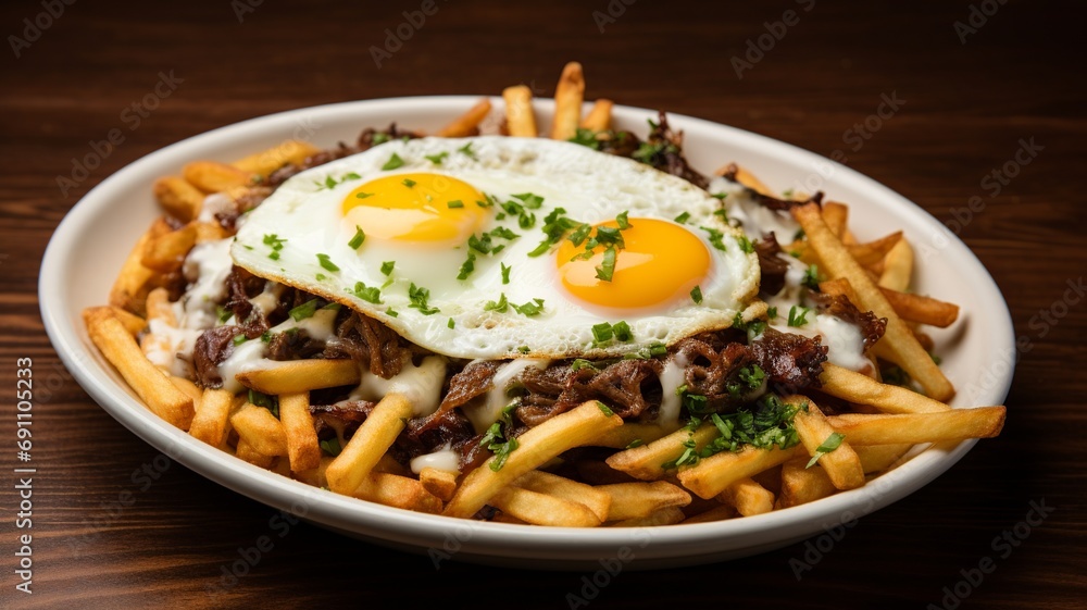 Chorrillana: Hearty French Fries with Beef and Sautéed Onions Chorrillana: Hearty French Fries with Beef and Sautéed Onions