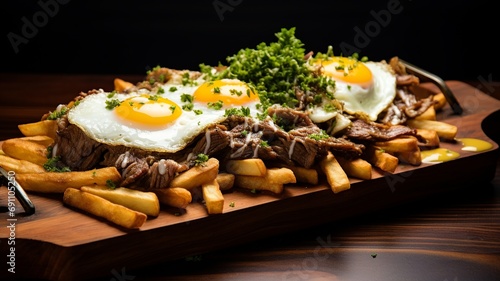 Chorrillana: Hearty French Fries with Beef and Sautéed Onions photo