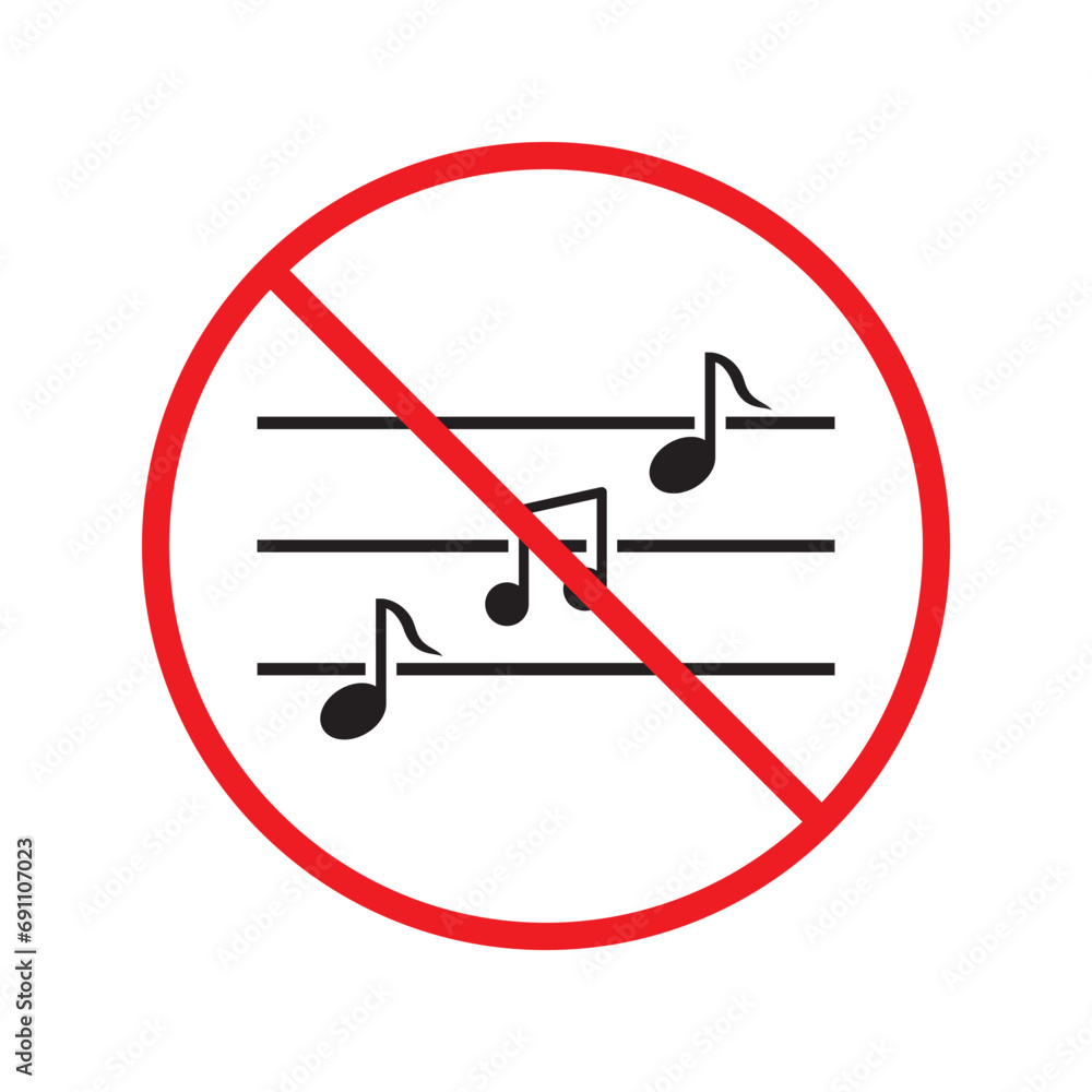 No music icon. Forbidden noise icon. No sound vector sign. Prohibited loud vector icon. Warning, caution, attention, restriction, danger flat sign design. Silence vector icon pictogram UX Uİ No music icon. Forbidden noise icon. No sound vector sign. Prohibited loud vector icon. Warning, caution, attention, restriction, danger flat sign design. Silence vector icon pictogram UX Uİ